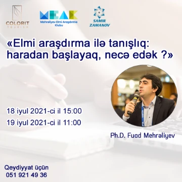 “Elmi Araşdırma işi ilə tanışlıq: haradan başlayaq, necə edək?” mövzulu seminar