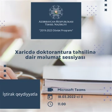 Xaricdə doktorantura təhsilinə dair məlumat sessiyası