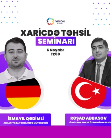 Almaniyada və Türkiyədə təhsil almaq istəyən bakalavr və magistr tələbələrinin nəzərinə