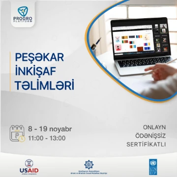“Peşəkar İnkişaf Təlimləri” adlı onlayn təlimlər keçiriləcək