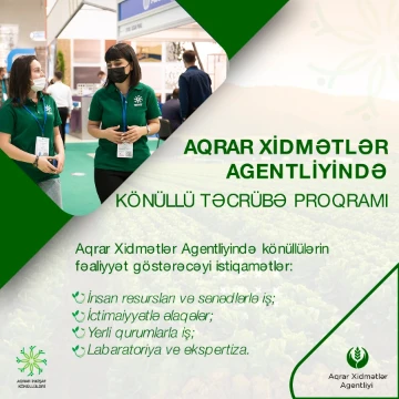 Aqrar Xidmətlər Agentliyində Könüllü Təcrübə proqramı start götürür