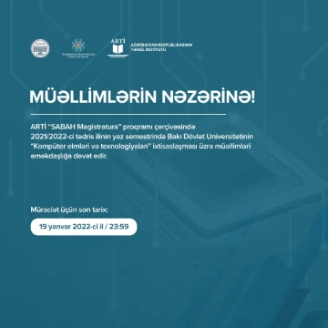 "Kompüter elmləri və texnologiyaları" ixtisaslaşması üzrə müəllimlər əməkdaşlığa dəvət edilir