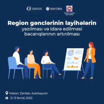 Region gənclərinin layihələrin yazılması və idarə edilməsi bacarıqlarının artırılması” adlı layihəsi