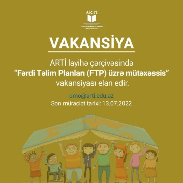 Fərdi Təlim Planları (FTP) üzrə mütəxəssis vakansiyası