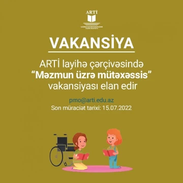 “Məzmun üzrə mütəxəssis” vakansiyası