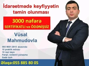 SERTİFİKATLI ÖDƏNİŞSİZ beynəlxalq idarəetmə vebinarı