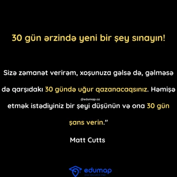 30 gün ərzində yeni bir şey sınayın!