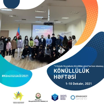 “5 dekabr-Beynəlxalq Könüllülük Günü”nə həsr olunmuş “Könüllülük Həftəsi” keçiriləcək!