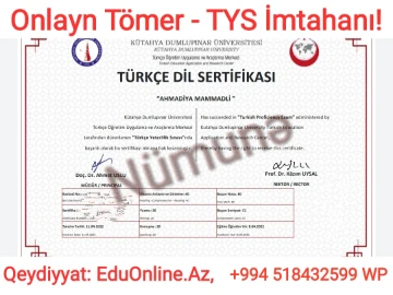 Onlayn TÖMER İmtahanı! (Türk dili haqqında sertifikat / TYS-Türkçe Yeterlik Sınavı ) - Qeydiyyat!