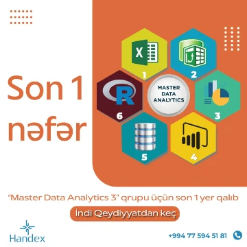 “Master Data Analytics” üzrə III qrupun qeydiyyatının tamamlanmasına SON 1 YER!