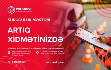 “Prodrive” peşəkar sürücülük məktəbi sürücülük təlimlərinə qeydiyyat elan edir
