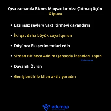Qısa zamanda Biznes Məqsədlərinizə çatmaq üçün 6 İpucu