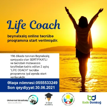 "LİFE COACH" beynəlxalq online iki aylıq təcrübə proqramı