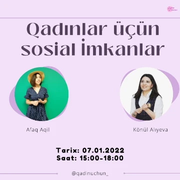 “Qadınlar üçün sosial imkanlar” başlığı altında təlim keçiriləcək