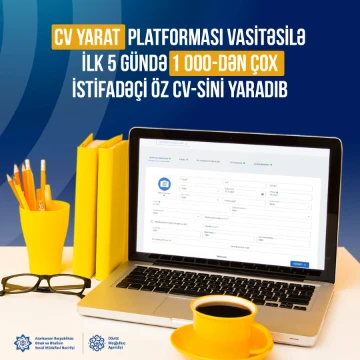 CV yarat platforması vasitəsilə ilk 5 gündə 1 000-dən çox istifadəçi öz CV-sini yaradıb