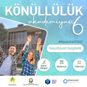 Binəqədi Gənclər Evi yeni mövsümdə "Könüllülük Akademiyası 6" layihəsinə START verdi!