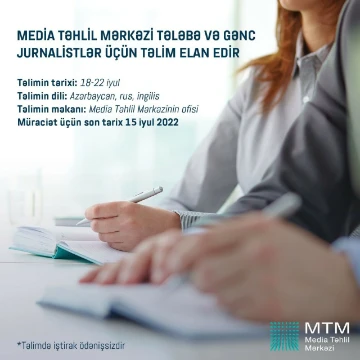 MTM gənc jurnalistləri təlimə dəvət edir