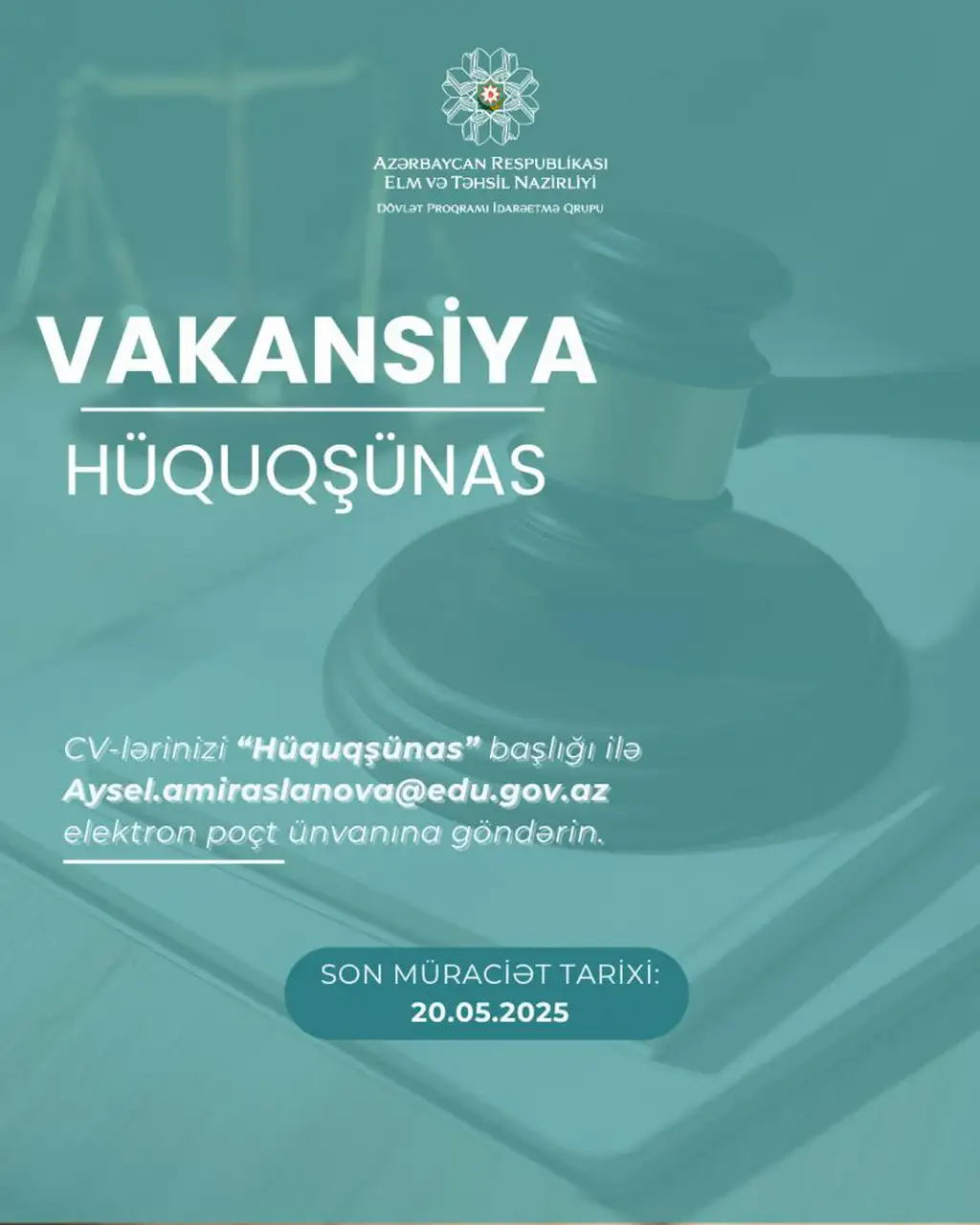 Dövlət Proqramı İdarəetmə Qrupu vakansiya elan edir