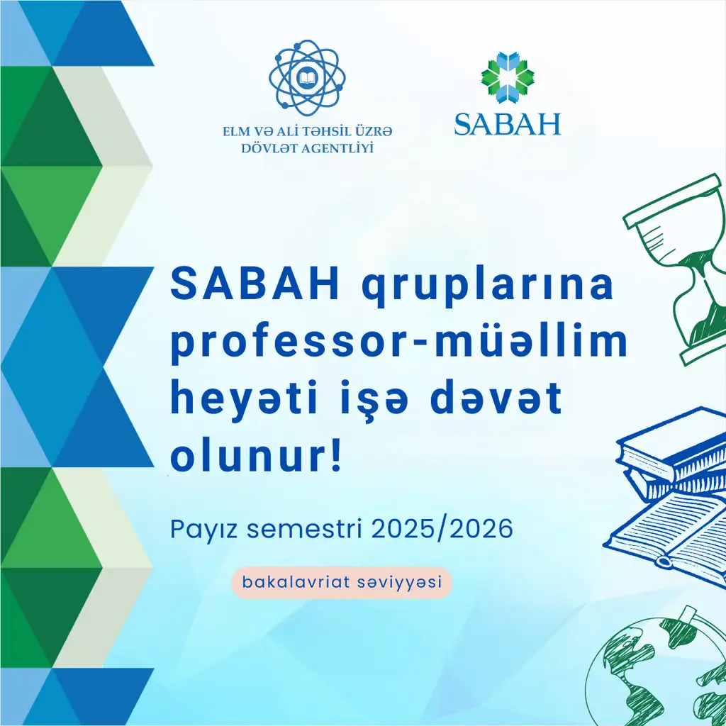 2025/2026-cı tədris ilinin payız semestri üçün bakalavriat səviyyəsinə müəllim qəbulu