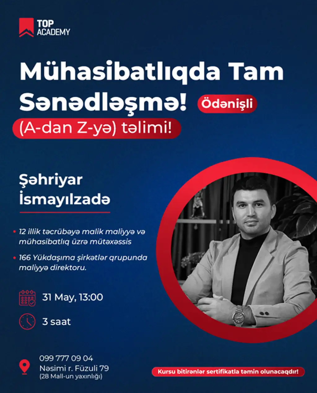 Mühasibatlıqda Sənədləşmə (A-dan Z-yə) təlimi