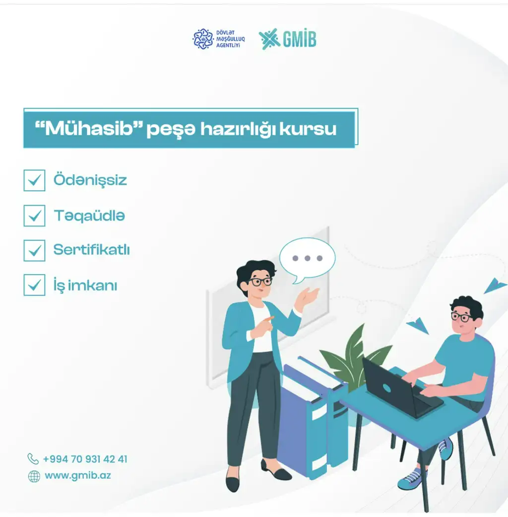 GMİB tərəfindən “Mühasib” peşə hazırlığı təlimi  keçiriləcək (ÖDƏNİŞSİZ)