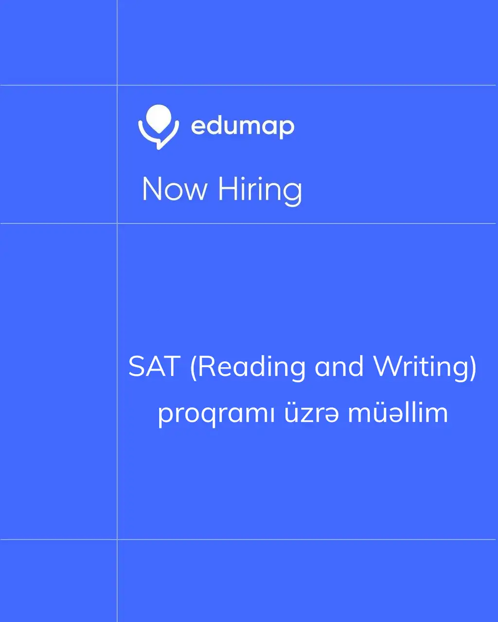 SAT (Reading and Writing) proqramı üzrə müəllim vakansiyası