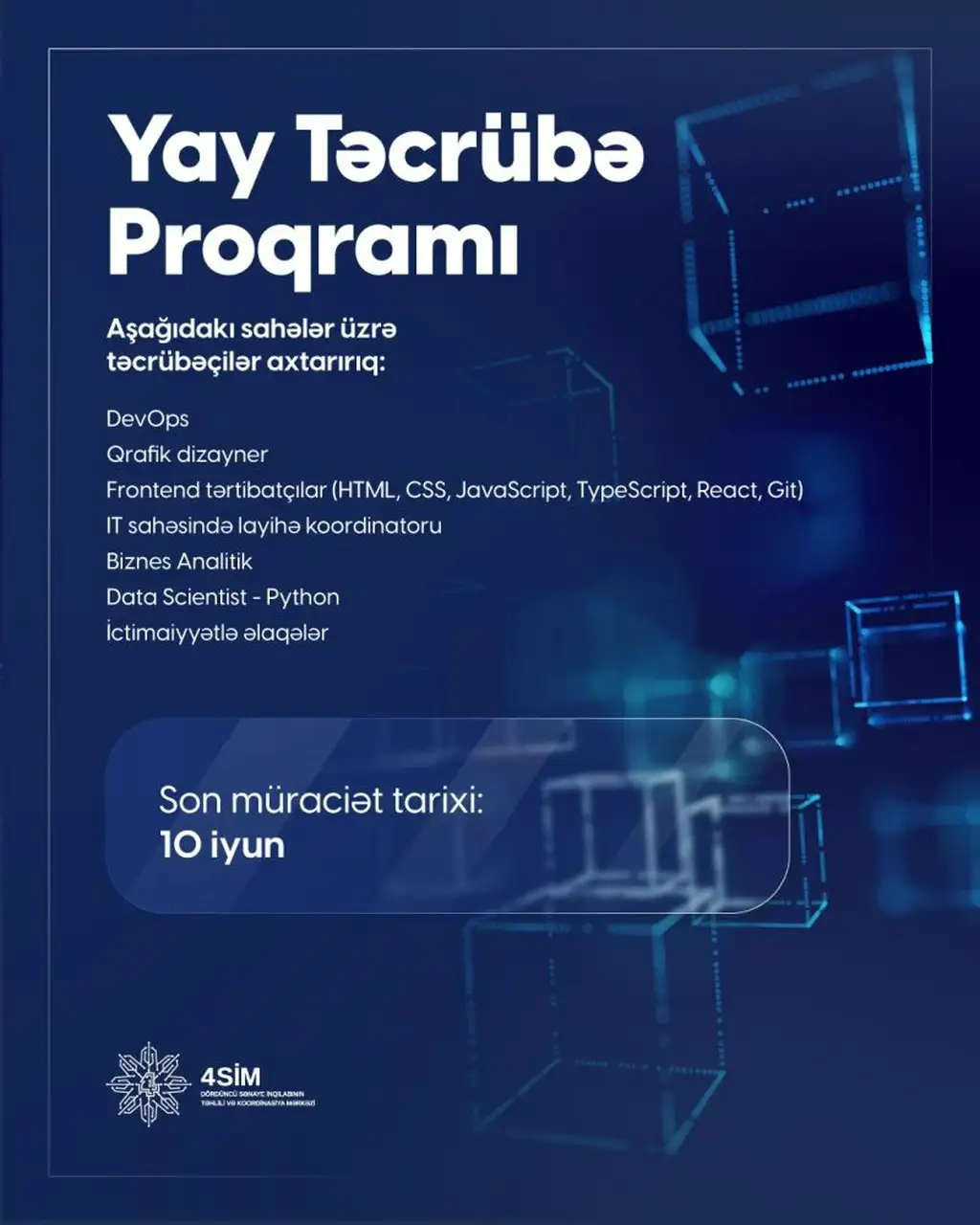 4SİM təcrübə proqramı elan edir