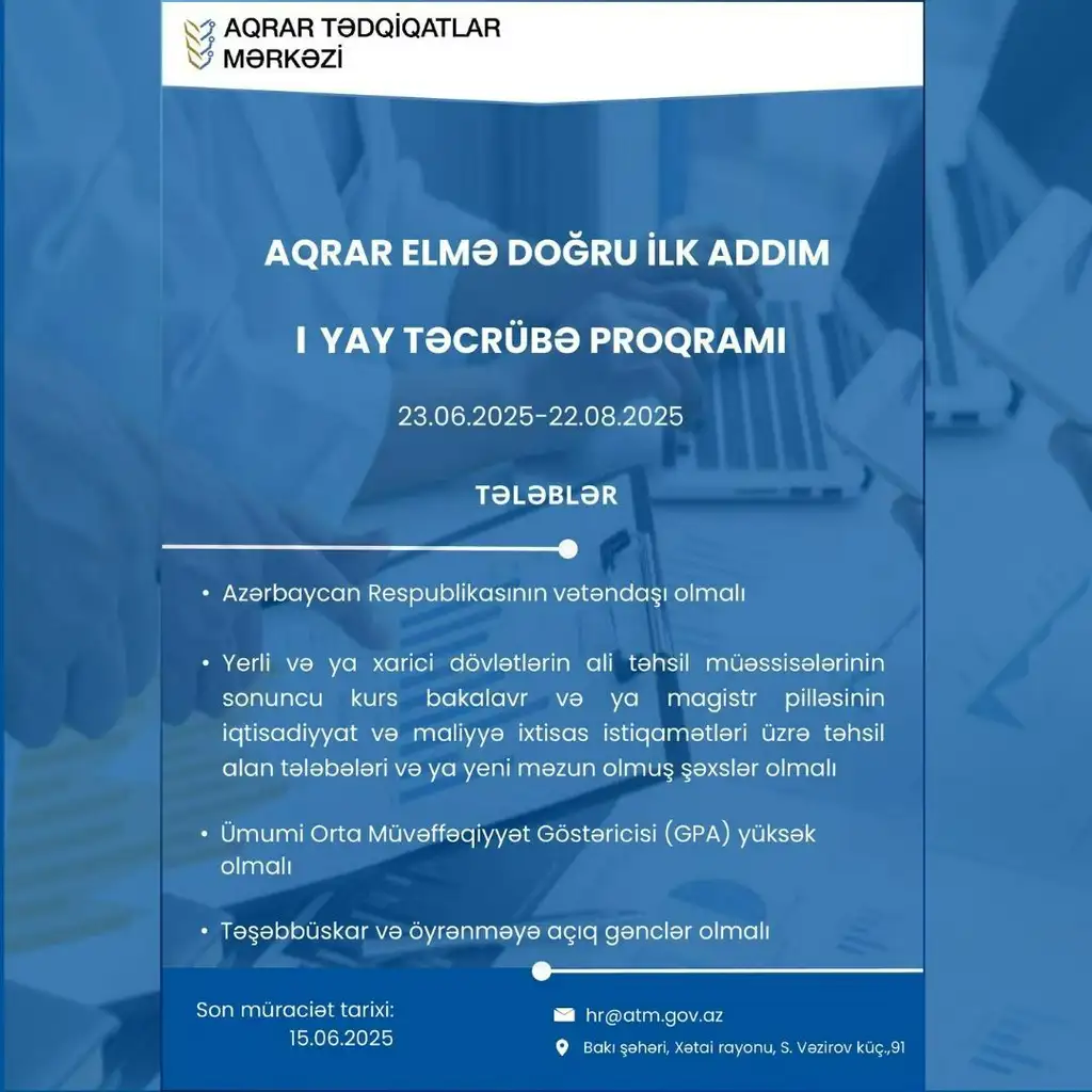 Aqrar Tədqiqatlar Mərkəzi Yay Təcrübə Proqramı təşkil edir