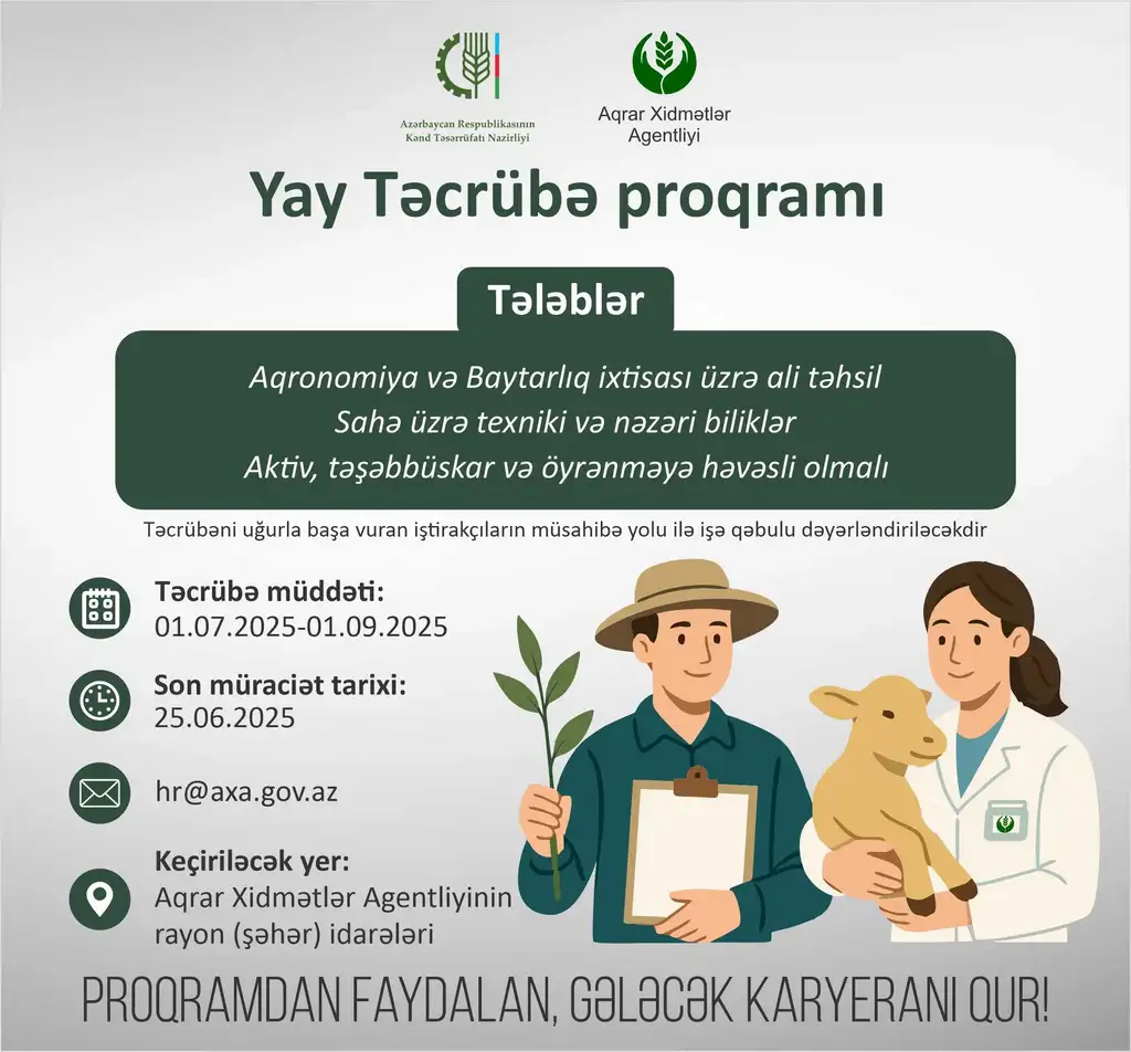Aqrar Xidmətlər Agentliyi Yay Təcrübə Proqramı təşkil edir