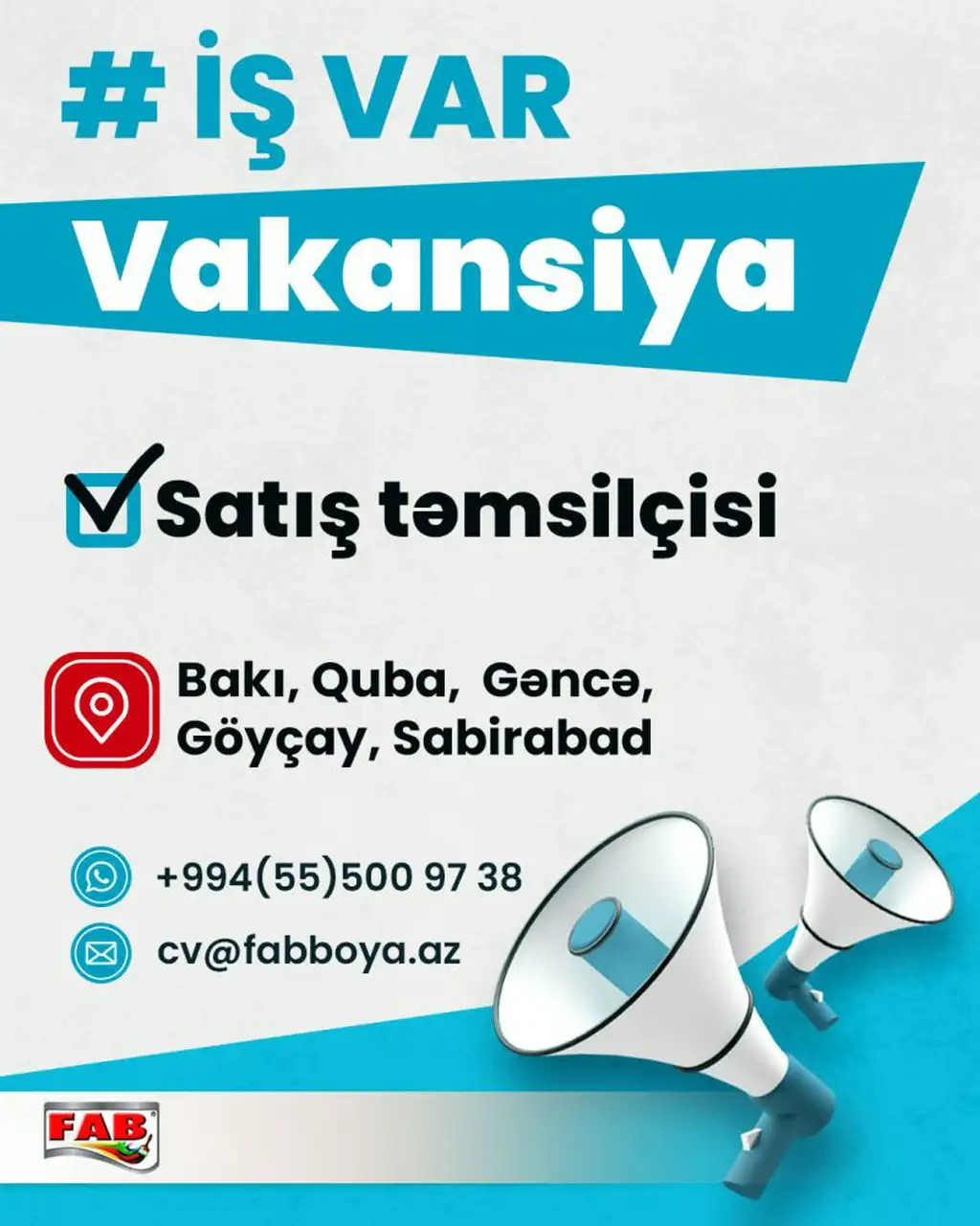 SATIŞ TƏMSİLÇİLƏRİ axtarılır