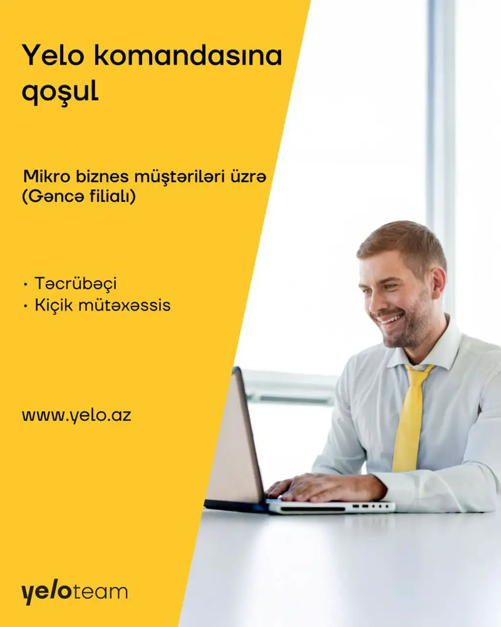 Mikro biznes müştəriləri üzrə Təcrübəçi / kiçik mütəxəssis vakansiyası (Gəncə Filialı)