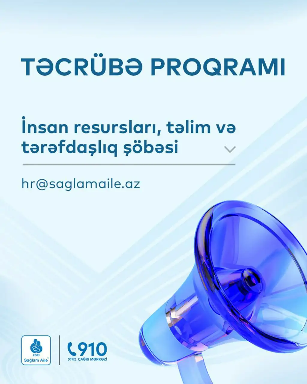 Sağlam Ailə HR şöbəsində təcrübə proqramı 