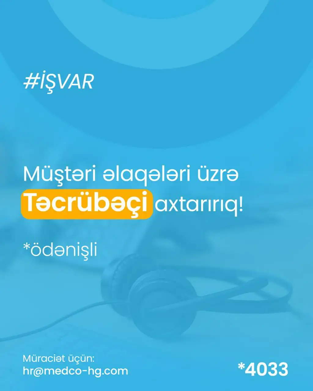 Müştəri Əlaqələri üzrə Təcrübəçi vakansiyası (Maaşlı)