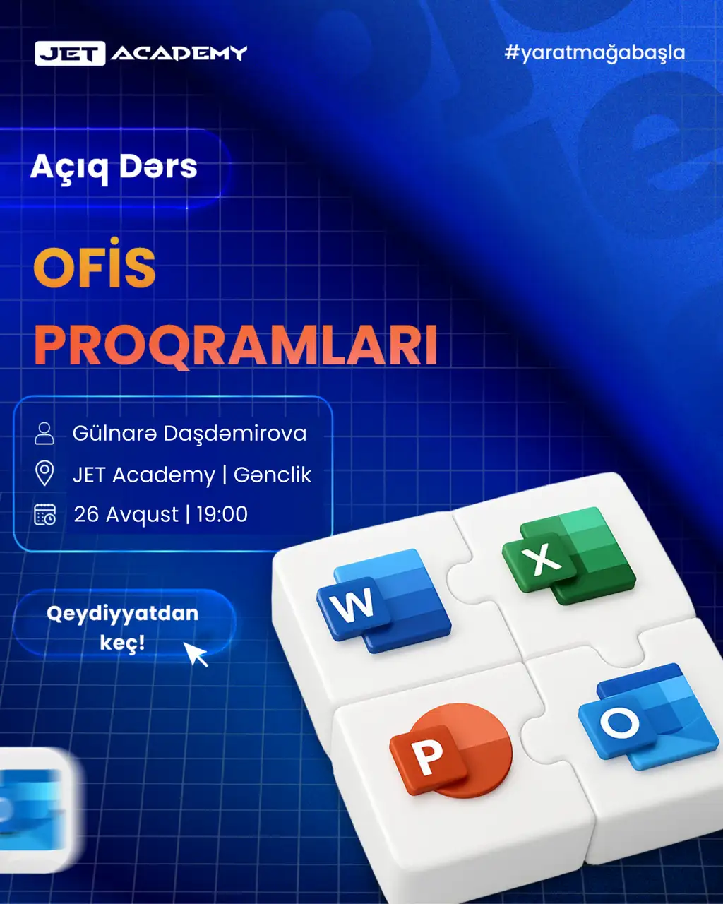 Microsoft Office Proqramları mövzusunda tamamilə ödənişsiz açıq dərs imkanı
