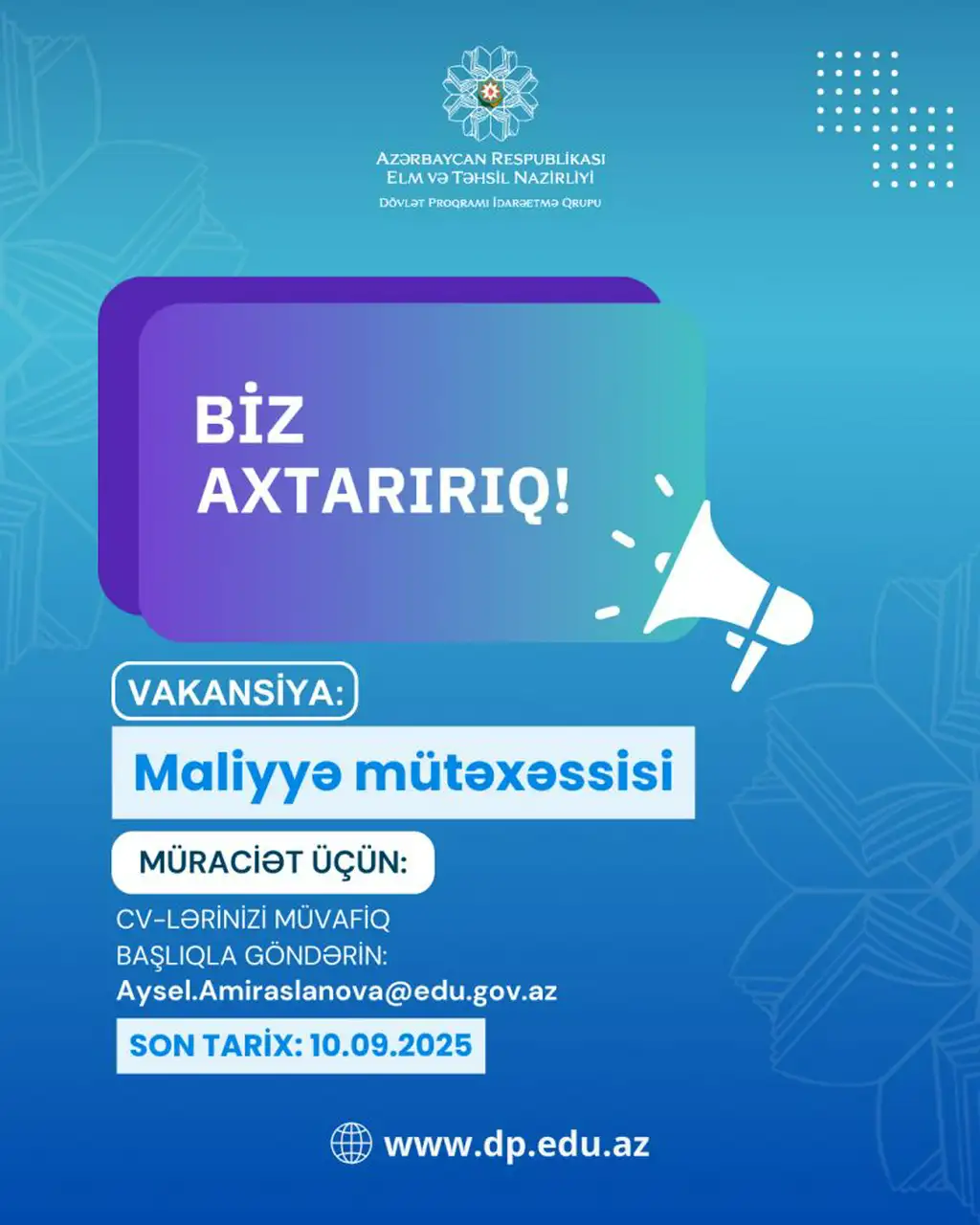 Dövlət Proqramı İdarəetmə Qrupu vakansiya elan edir