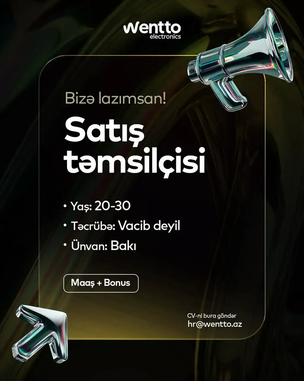 Satış Təmsilçisi  vakansiyası (Təcrübə: Tələb olunmur )